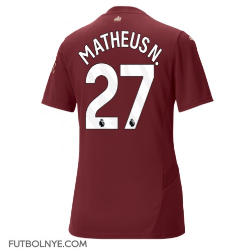 Camiseta Manchester City Matheus Nunes #27 Tercera Equipación para mujer 2024-25 manga corta